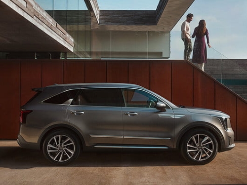 Nakładki ozdobne lusterek, satynowy chrom, Kia Sorento, Sorento HEV / PHEV