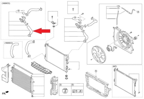 Przewód górny chłodnicy, Kia Rio, Stonic 25411H5150