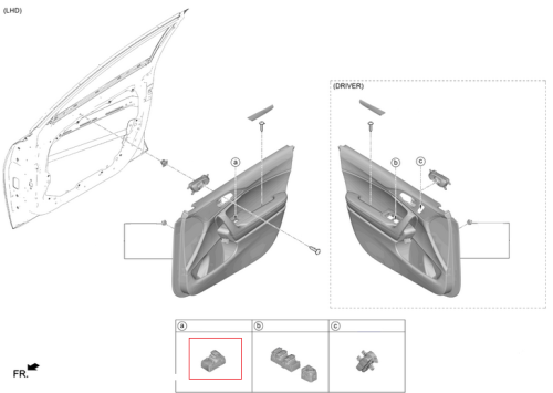 Panel sterowania szybą prawy przód, Kia Ceed, XCeed 93581J7050