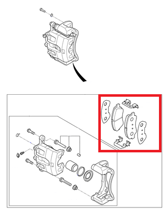 Klocki hamulcowe przedniej osi Kia Rio 581011WA05
