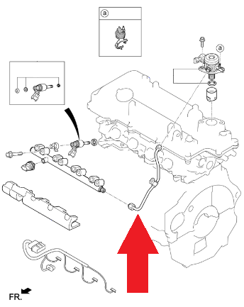 Przewód wysokiego ciśnienia listwy paliwowej, silnik GDI 353052B000