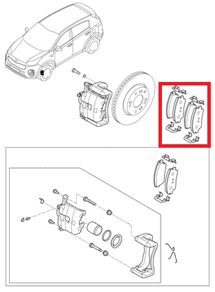 Klocki hamulcowe przód, Kia Sportage QL 58101D7A50