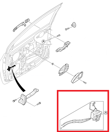 Zamek drzwi przednich prawych (pasażera), Kia Picanto 813201Y090