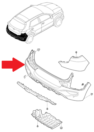 Nakładka tylnego zderzaka, Kia Stonic