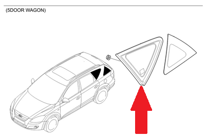 Szyba trójkątna prawa, Kia Ceed ED SW